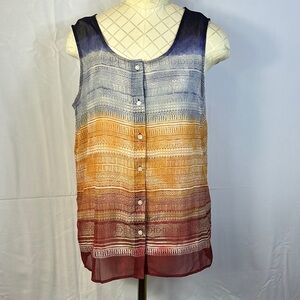 Liz Claiborne Two Piece Tank Set. Size Small Sheer Overlay with attached cami